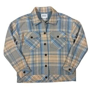 Boston Traders Plaid Flannel Shacket Jacket Button Front Midweight Workwear M